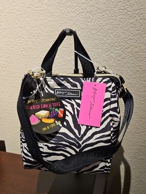 Betsey Johnson Zebra Print Insulated Lunch Tote